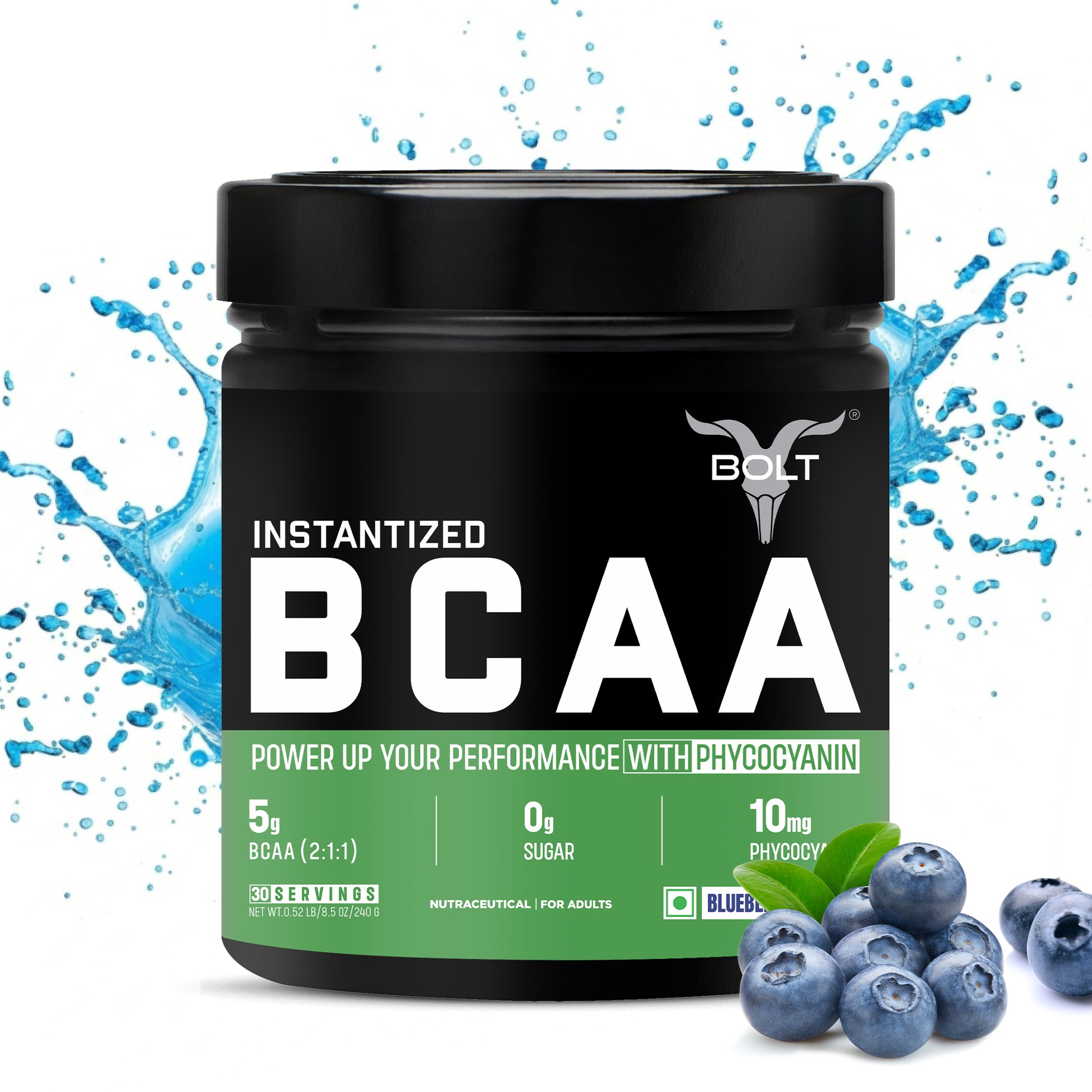 bolt bcaa supplement blueberry flavour