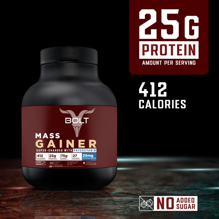 Bolt Mass Gainer with 25g protein per serving