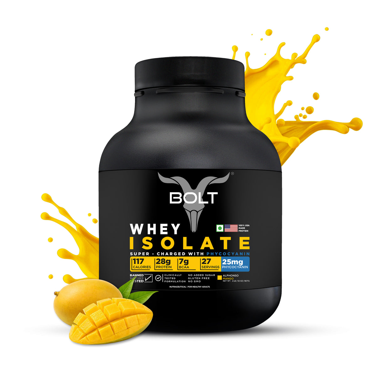 Bolt Whey Isolate Protein Powder | 2LB, 27 Servings