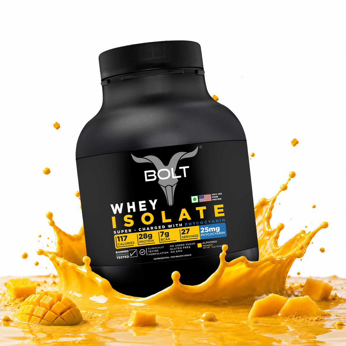Bolt Whey Isolate Protein Powder | 2LB, 27 Servings