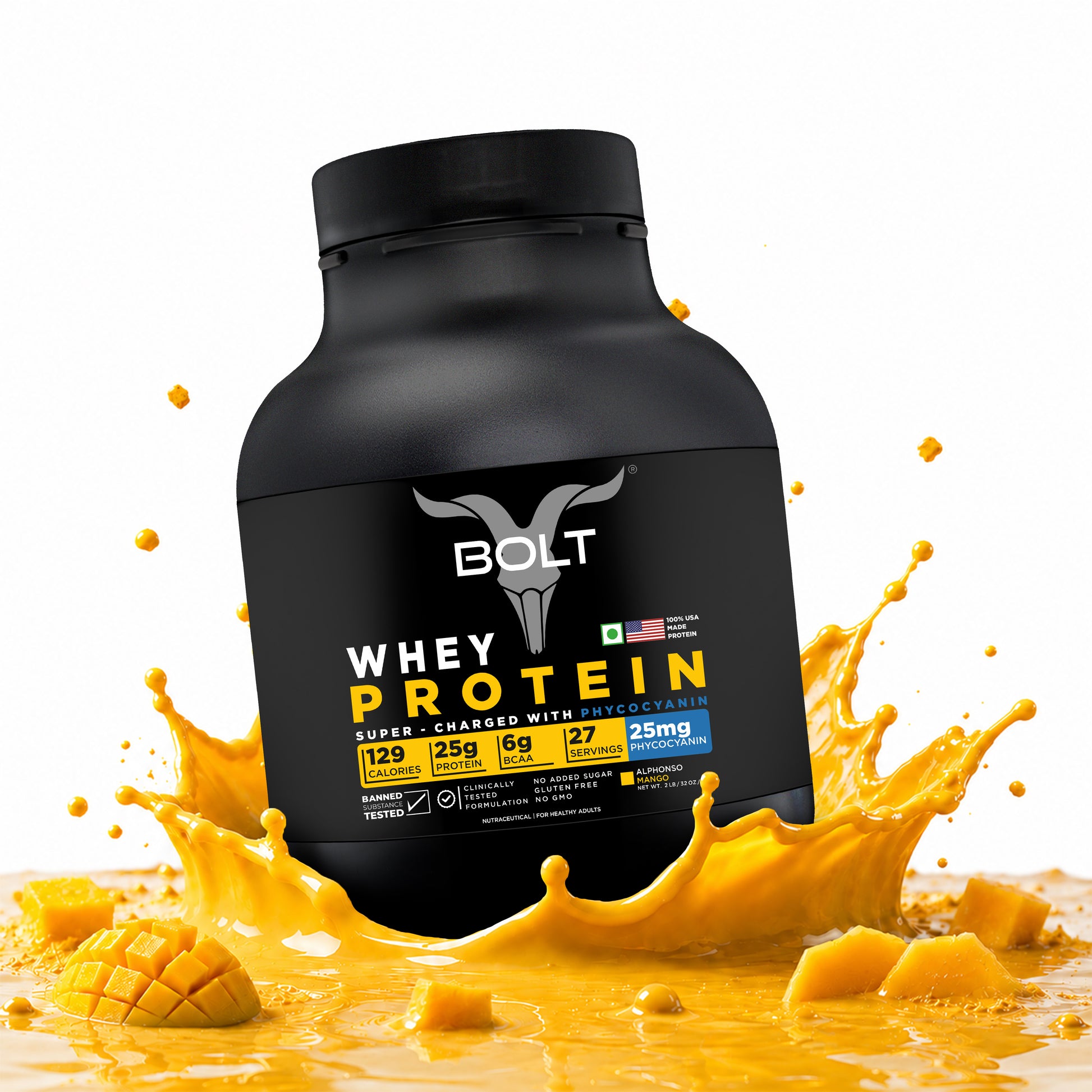 whey protein with alphonso mango flavour