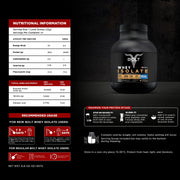 Nutritional information of Bolt Whey Isolate Protein