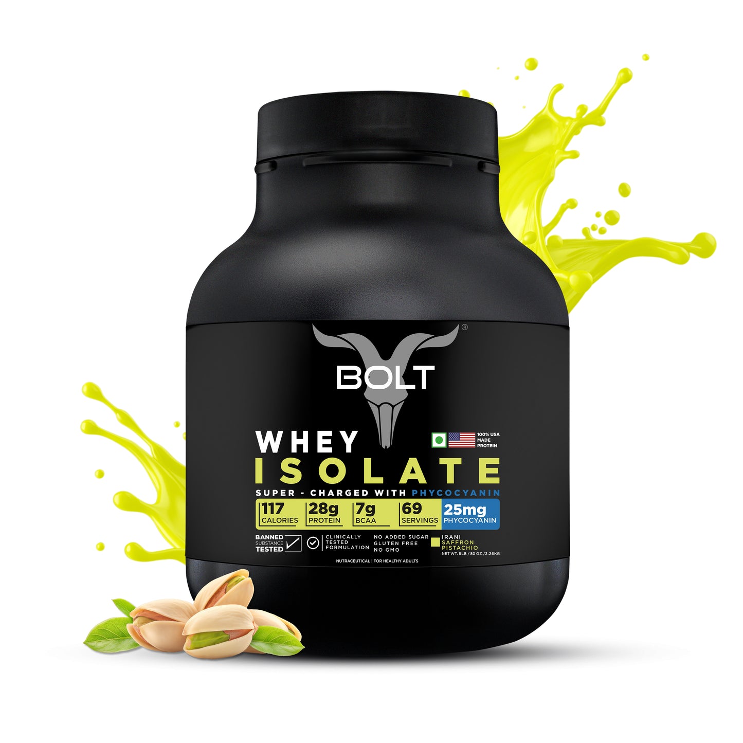 Bolt Whey Isolate Protein Powder | 5LB, 69 Servings