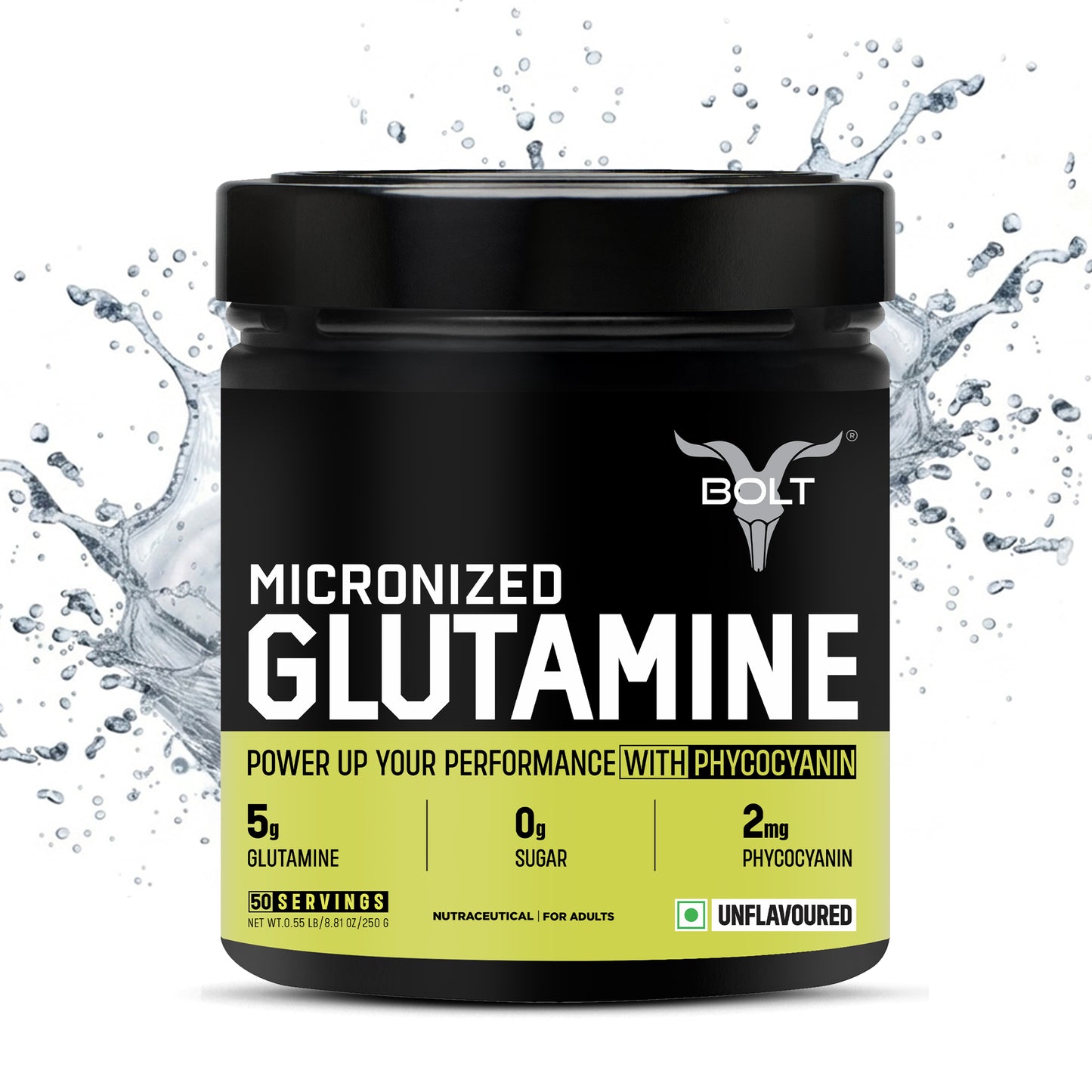 Unflavoured Bolt Micronized Glutamine