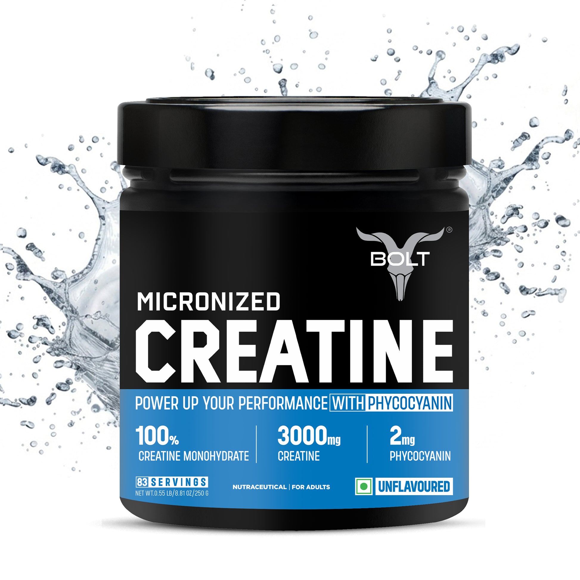 bolt micronized creatine 250g unflavoured