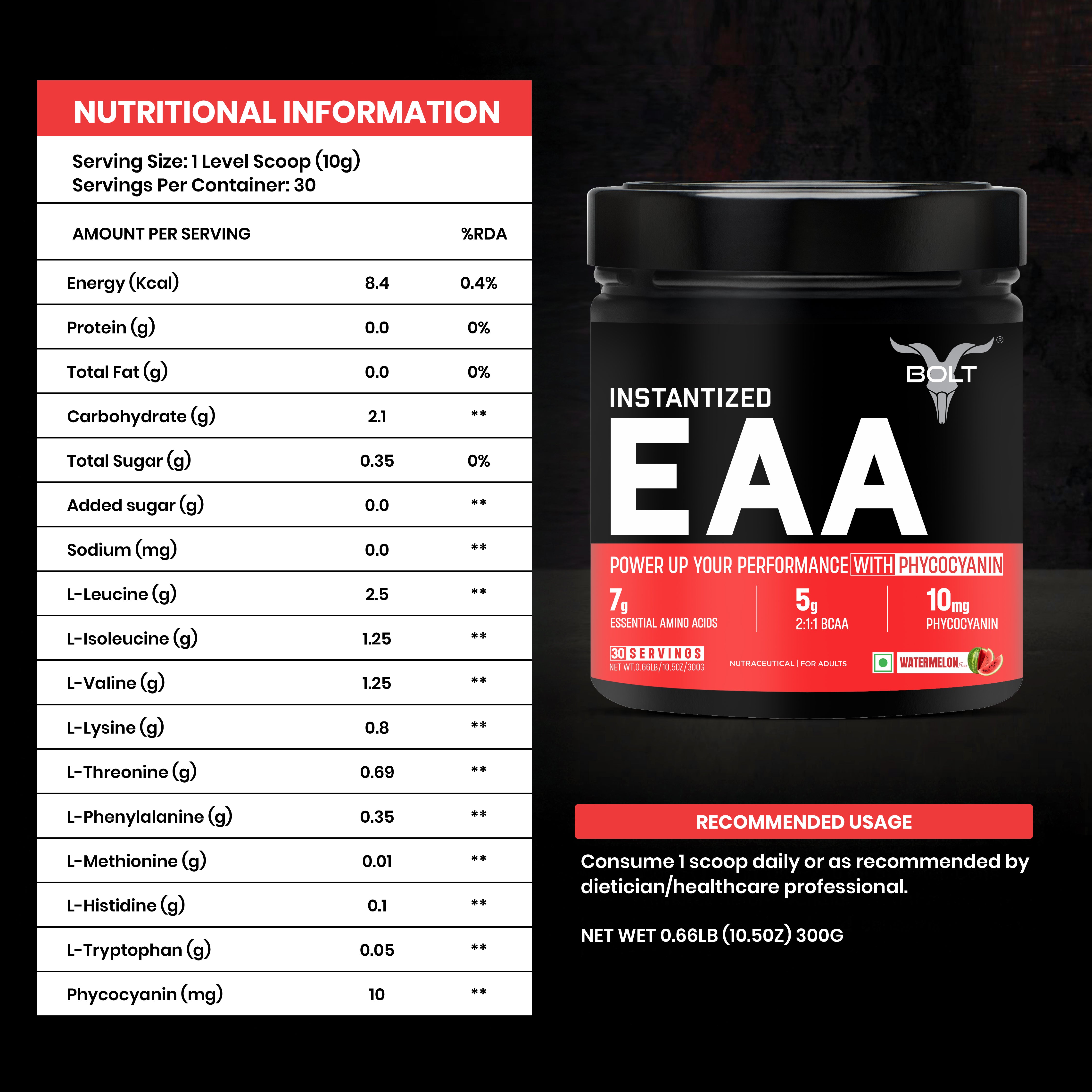 Buy Bolt EAA Supplement | 9 EAAs + 5g BCAA Intra Workout India