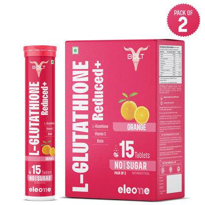 Eleone by Bolt Glutathione Effervescent Tablets |30 Tablets with 500mg L-Glutathione & Vitamin C | Sugar-Free Antioxidant Supplement for Skin Glow, Brightening & Detox (Copy)
