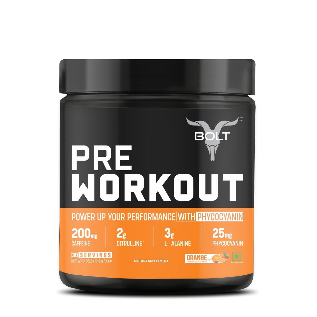 Bolt Pre-Workout Powder | With Superfood PHYCOCYANIN | USA Formulation & Origin