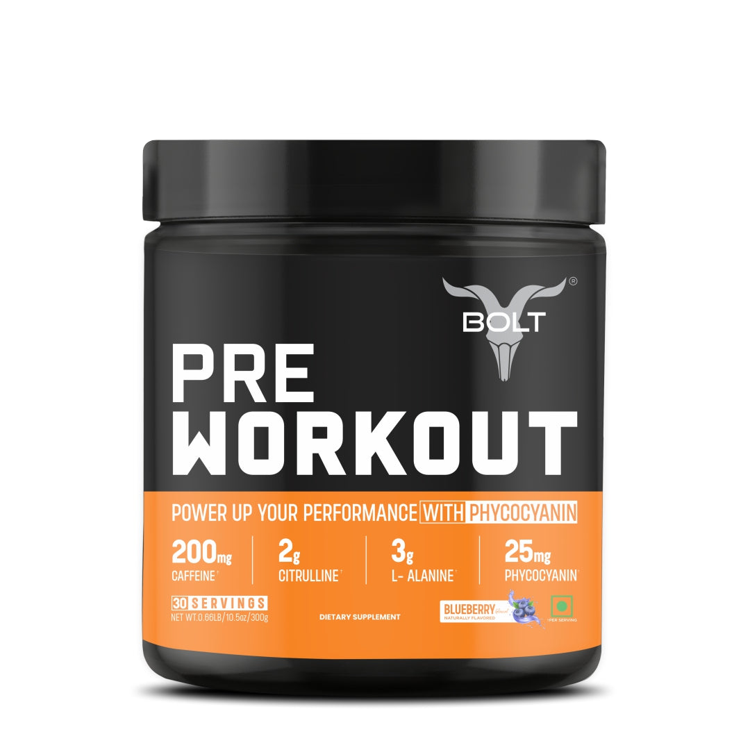 Bolt Pre-Workout Powder | With Superfood PHYCOCYANIN | USA Formulation & Origin