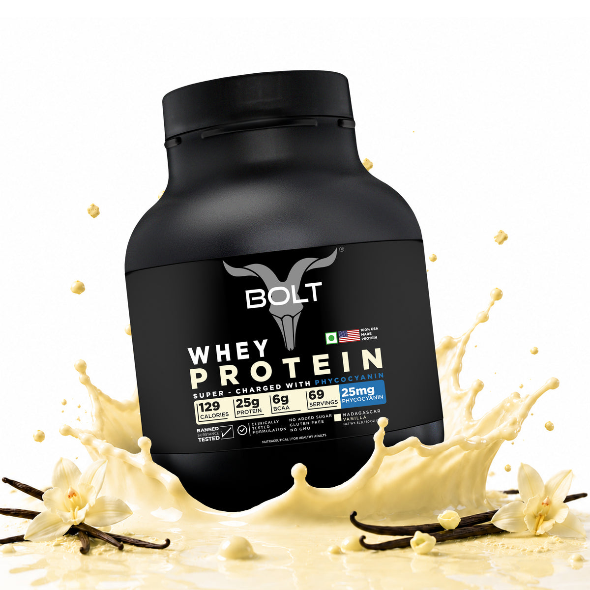 Bolt Whey Protein Powder | 5LB, 69 Servings