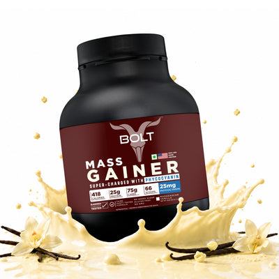 bolt mass gainer 2kg madagascar vanilla flavour